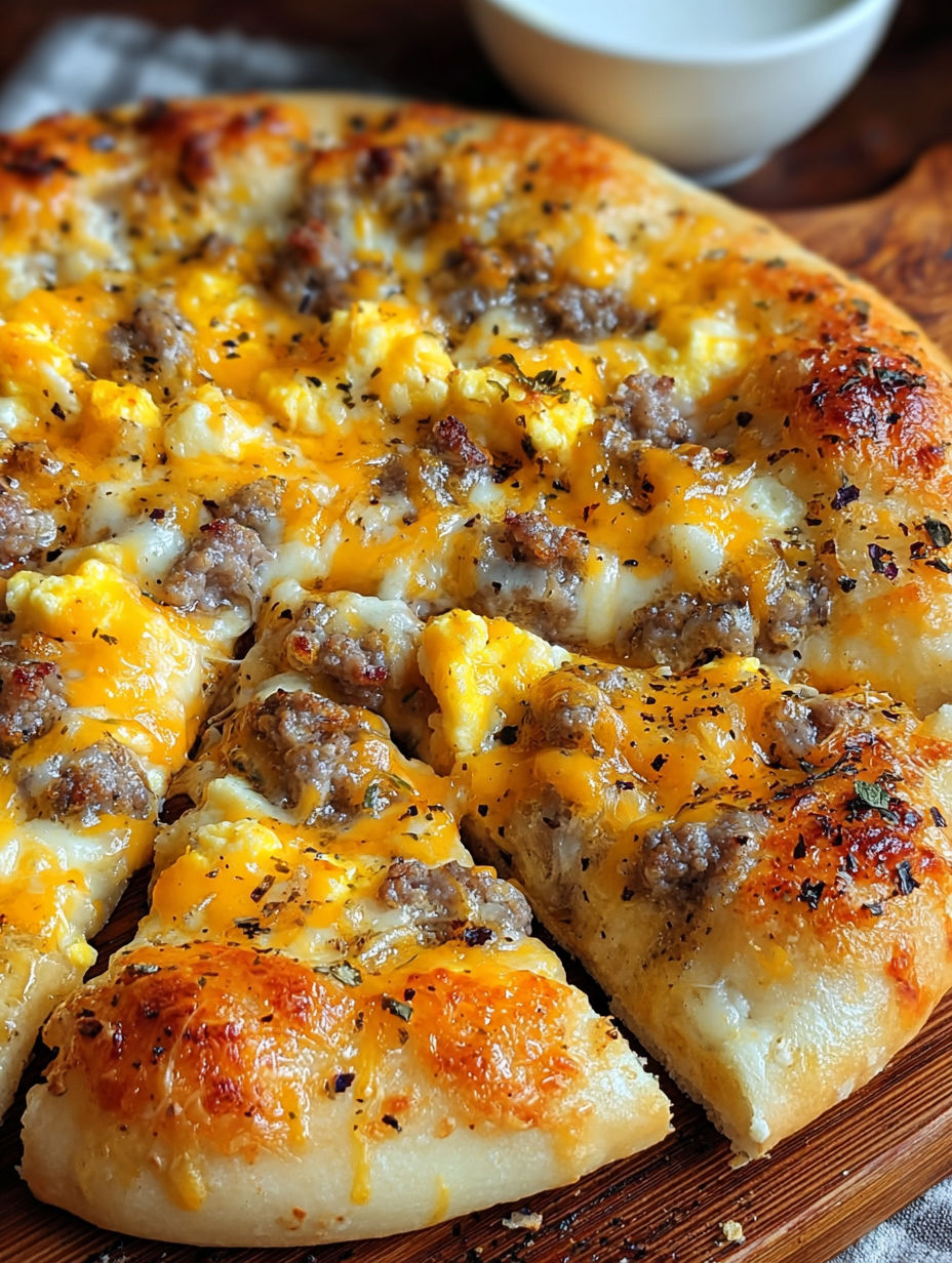 A pizza with sausage and cheese on top.