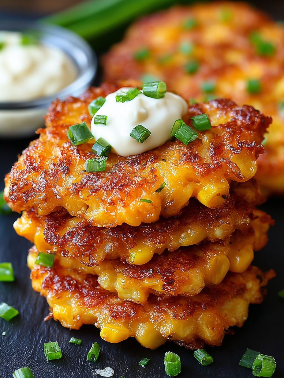 A stack of crispy cheesy corn.