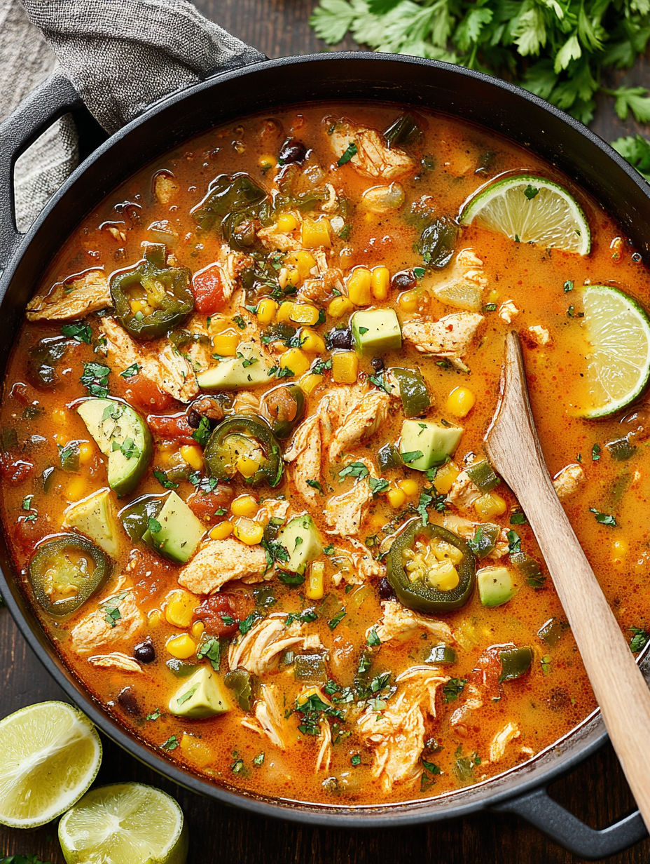 A bowl of chicken and corn soup.