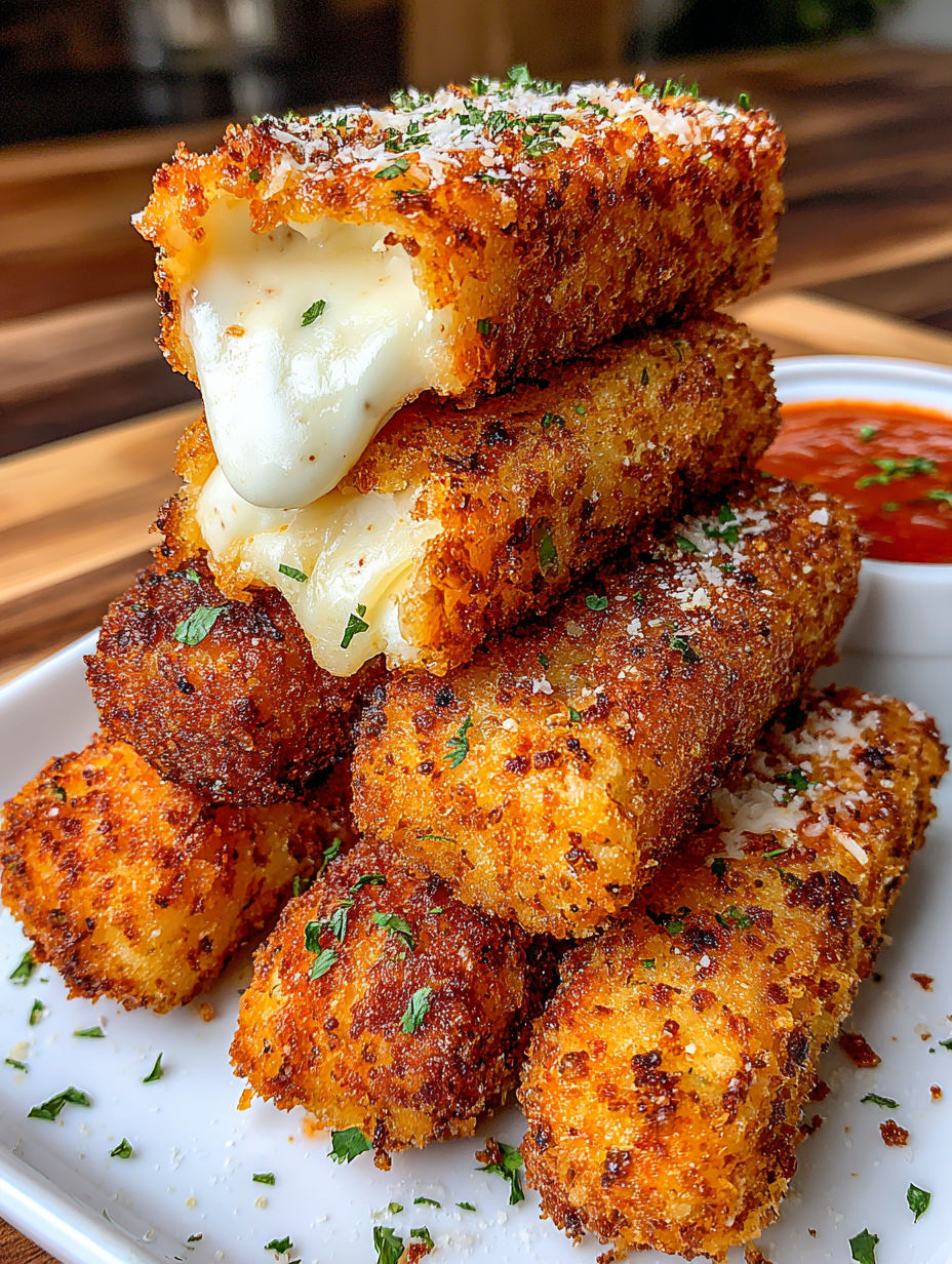 A stack of Nashville Hot Mozzarella Sticks.