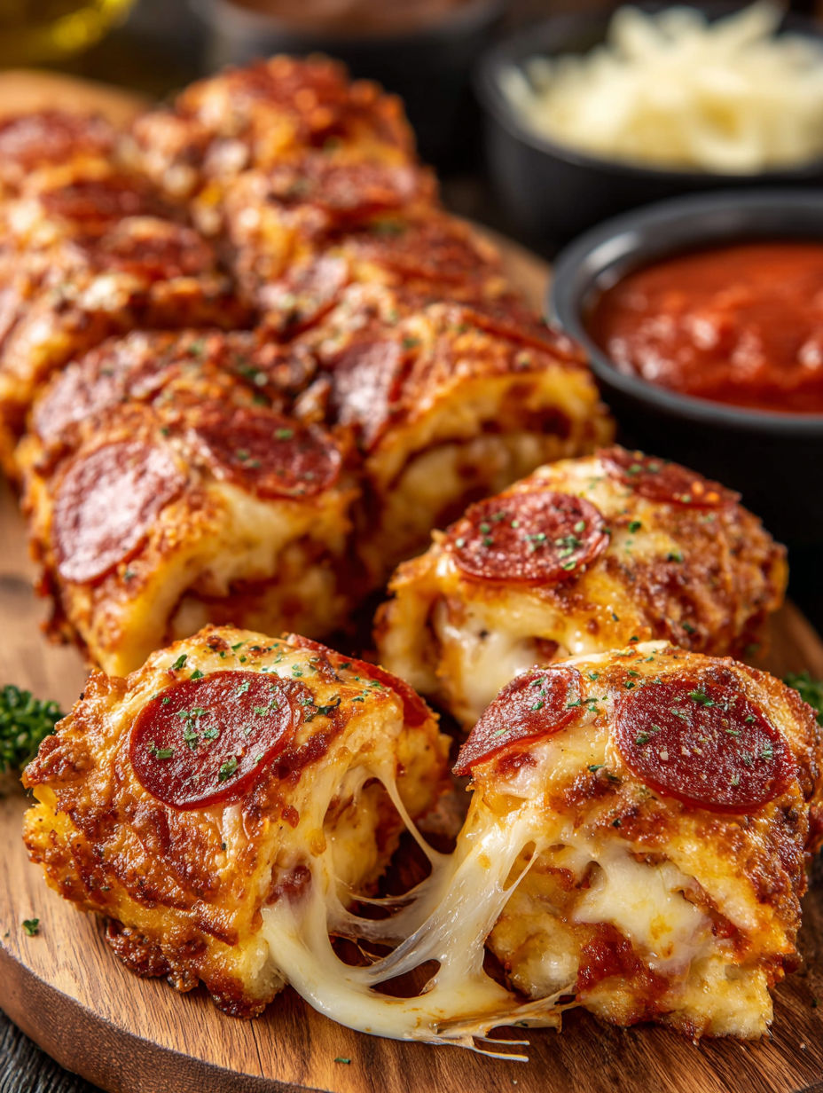 A plate of pepperoni and cheese sticks.