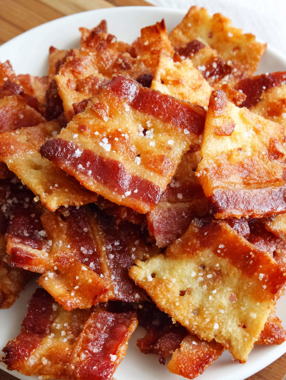 Bacon Crackers with Sweet and Savory flavors.