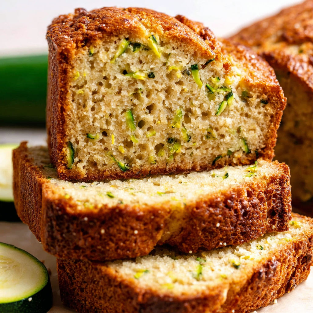 A loaf of bread with zucchini in it.