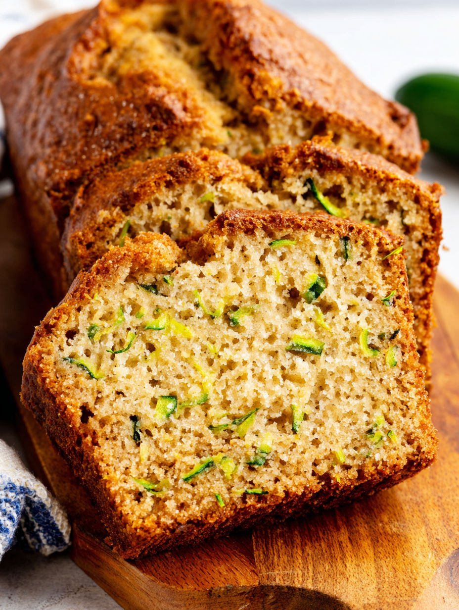 A loaf of bread with zucchini in it.
