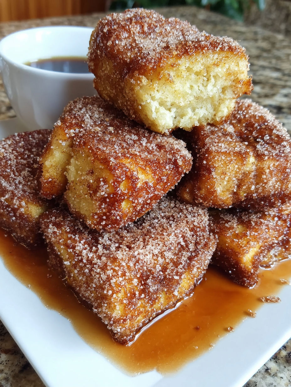 A stack of cinnamon sugar french toast.