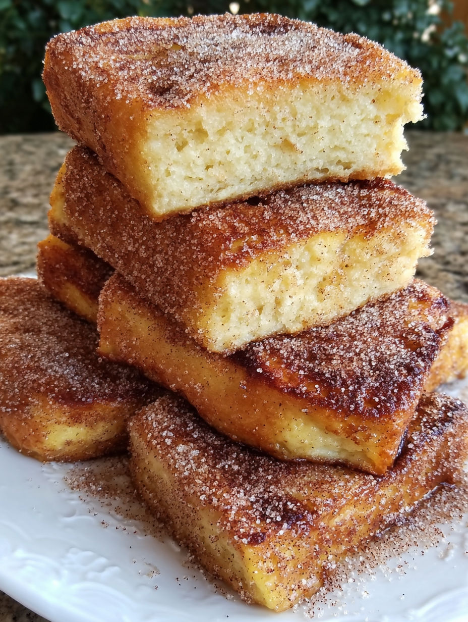 A stack of cinnamon sugar French toast.
