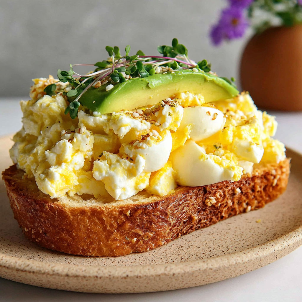 A plate of egg salad with cottage cheese.