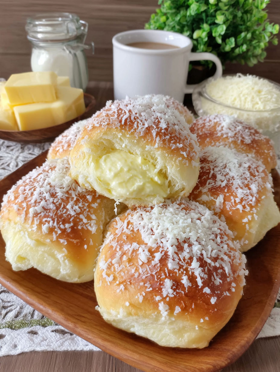 A plate of bread with powdered sugar on top.