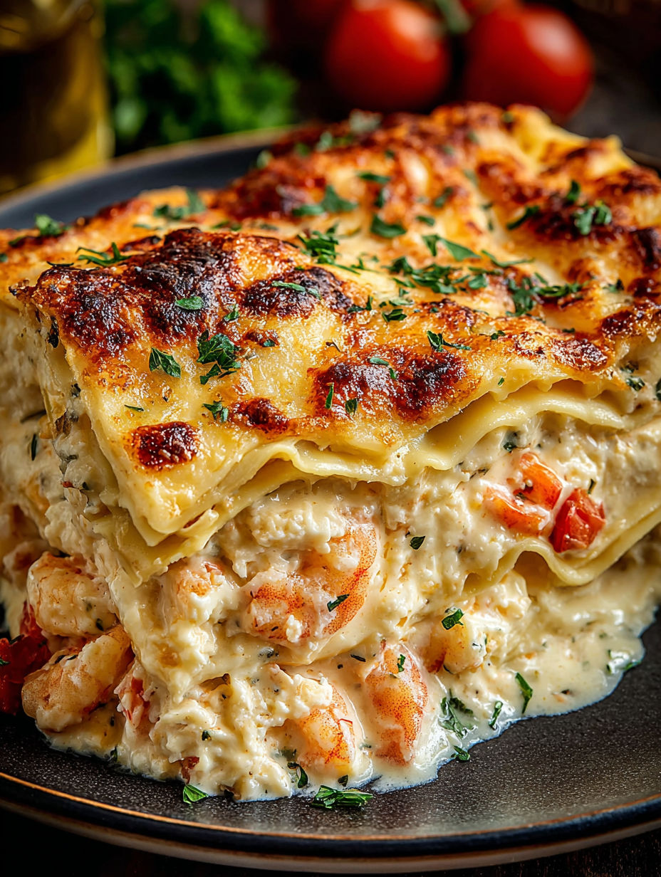 A plate of food with a casserole dish on it.