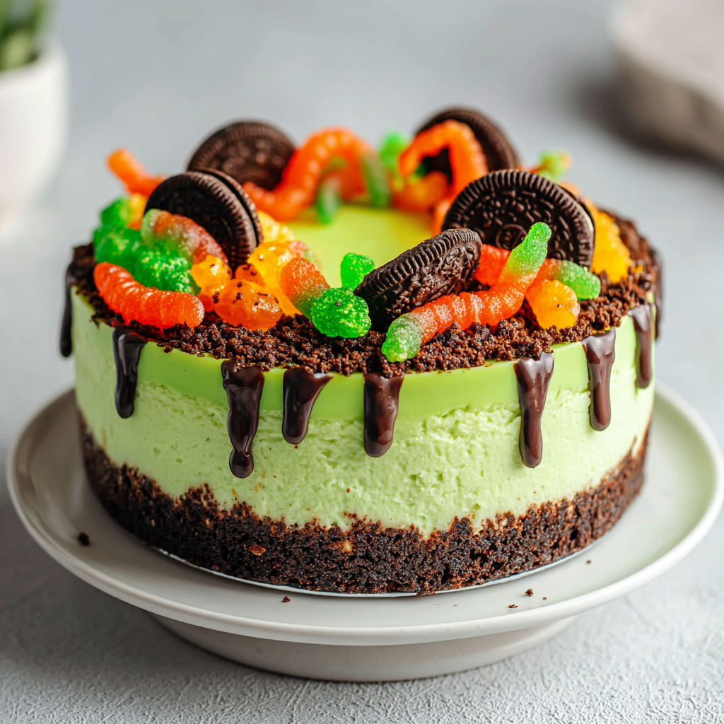 A slice of Witch's Cauldron Cheesecake.