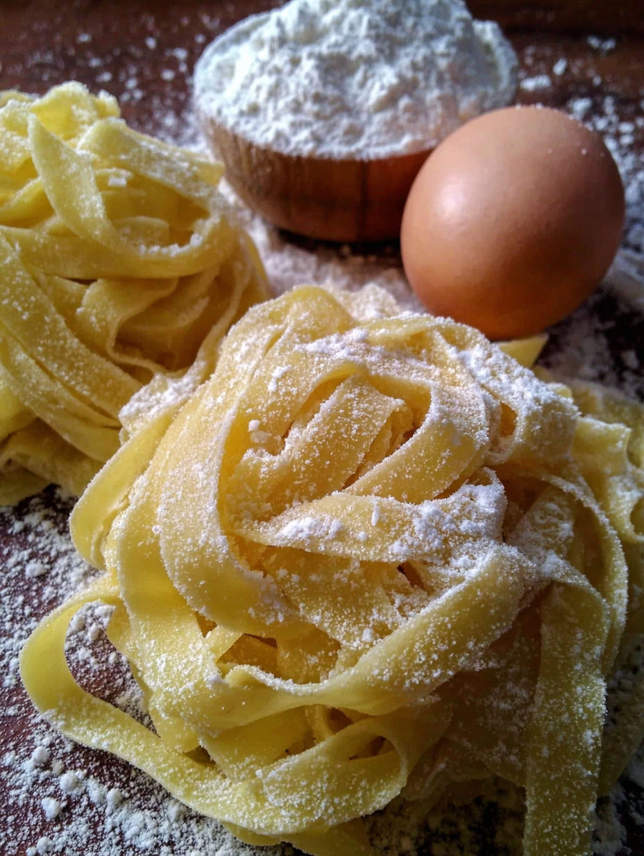 A bowl of homemade egg noodles.