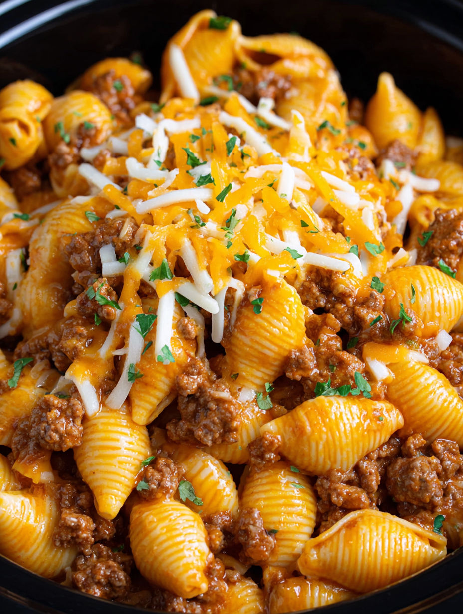 A bowl of pasta with meat and cheese on top.