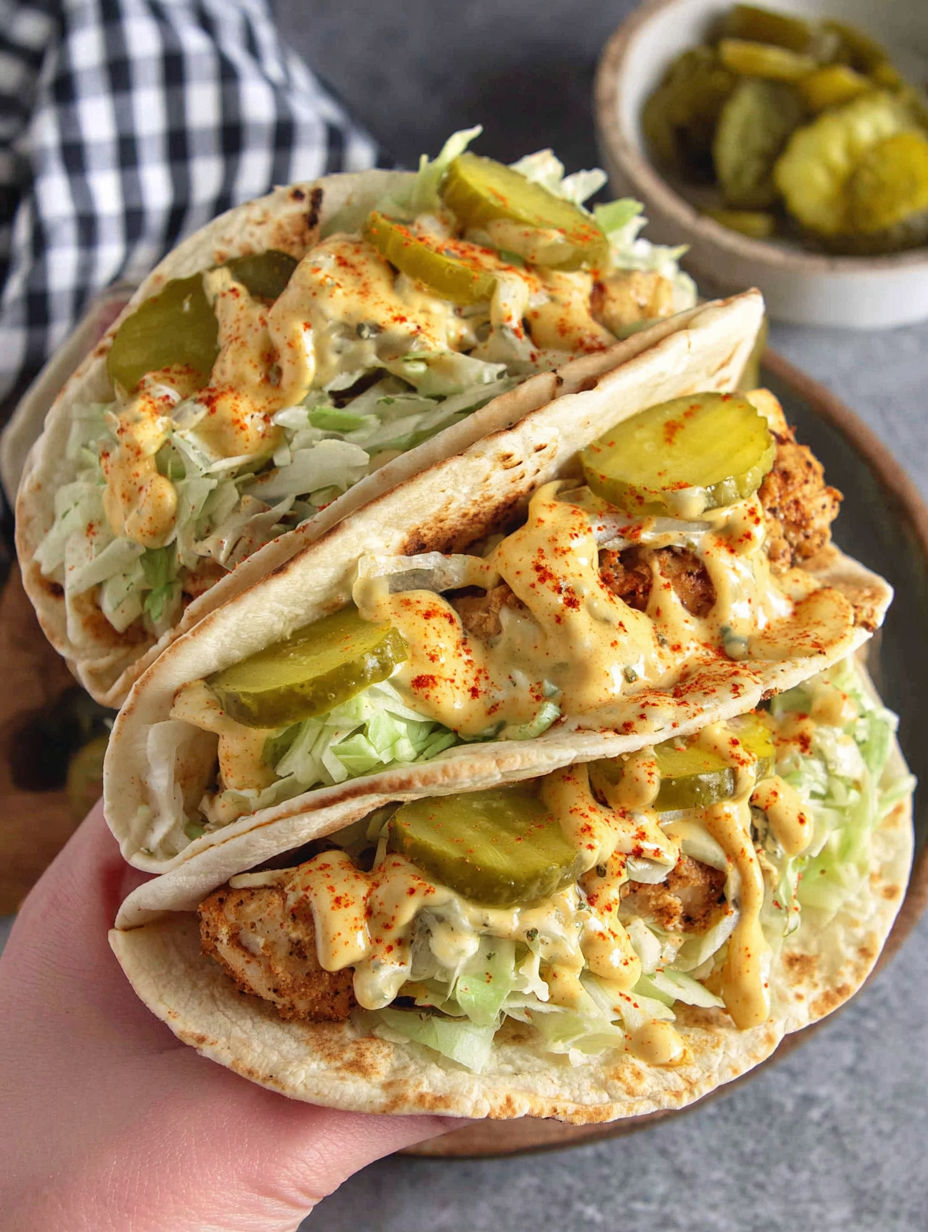 A sandwich with lettuce and pickles.