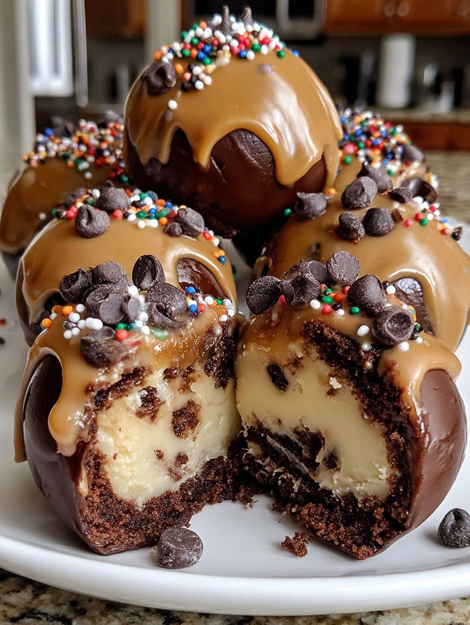 Chocolate Cookie Dough Brownie Bombs.