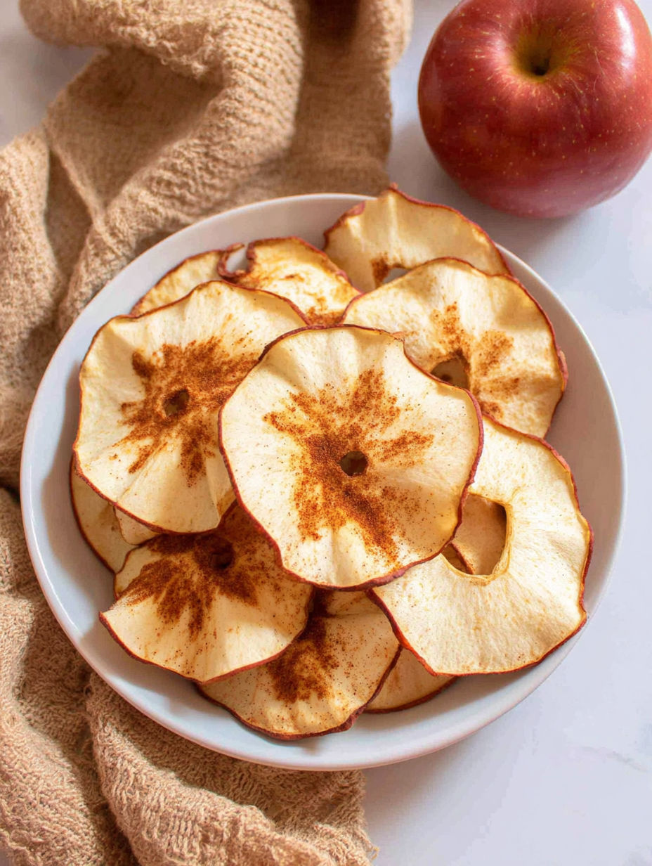 A plate of apple chips.