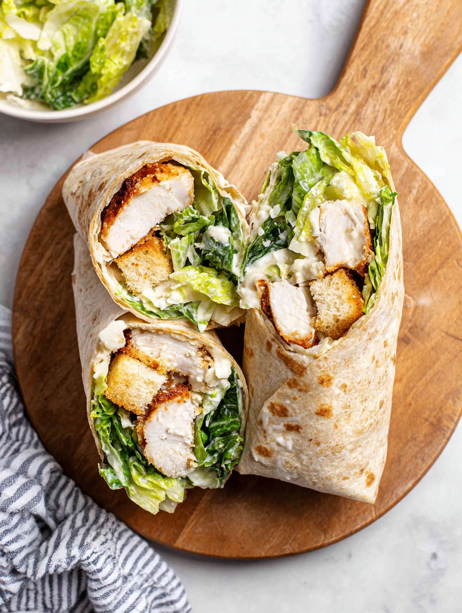 A chicken wrap with lettuce and cheese.