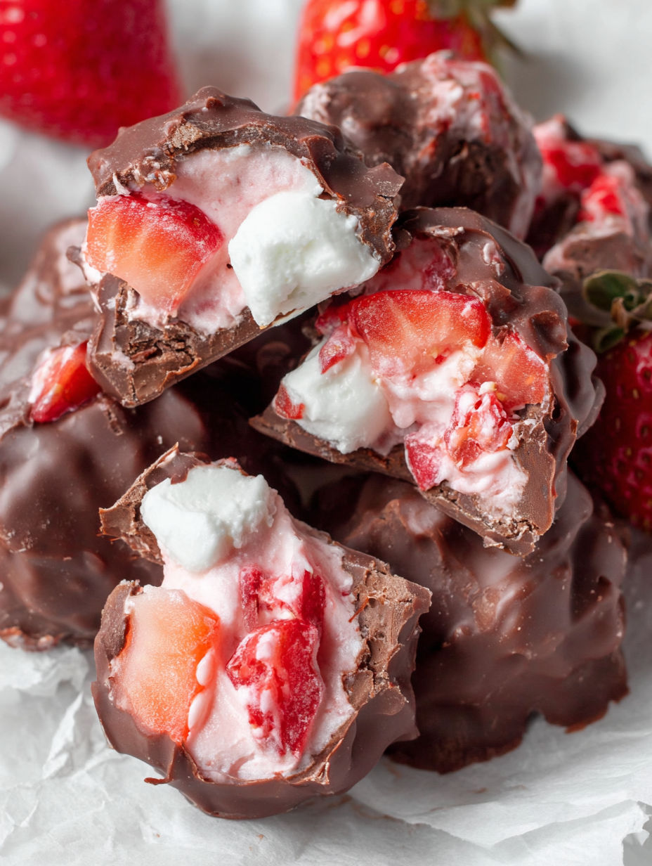 Chocolate and strawberry dessert.