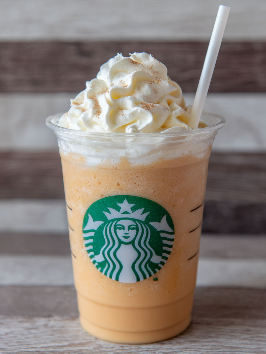 A cup of Starbucks coffee with whipped cream.