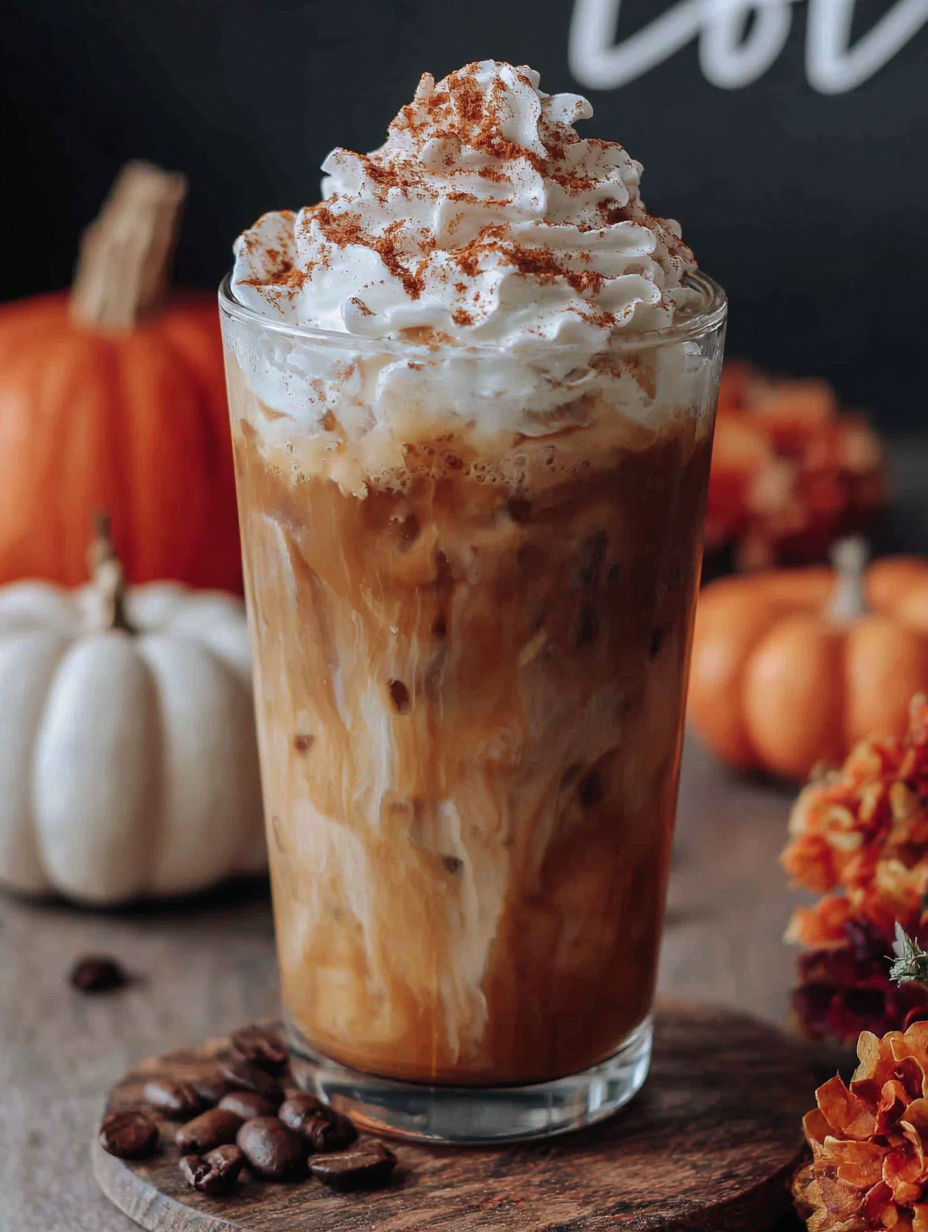 A glass of coffee with whipped cream and cinnamon.