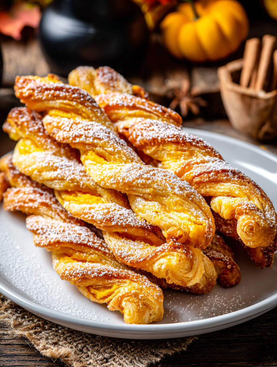 A plate of pumpkin pie twists.