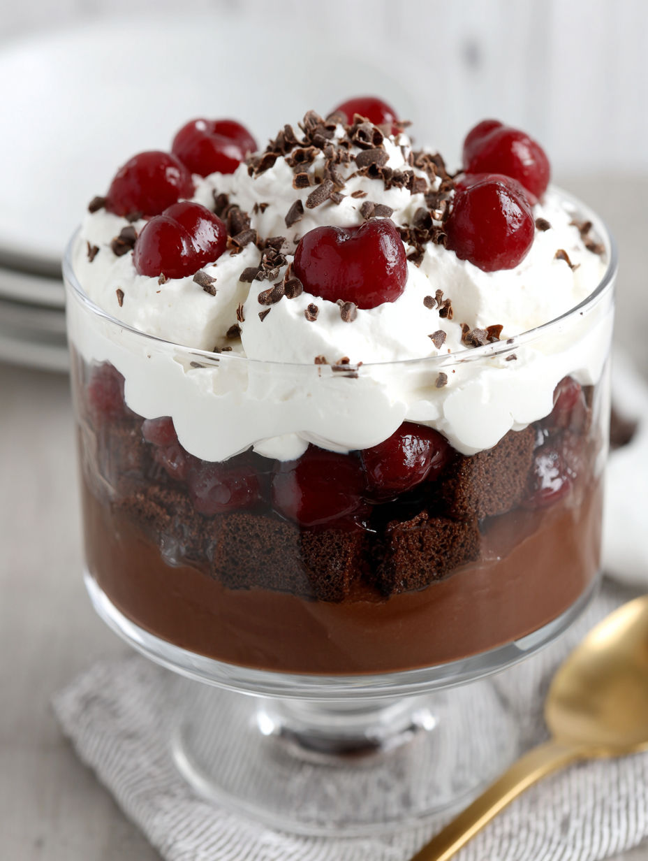 A glass bowl filled with a chocolate dessert.