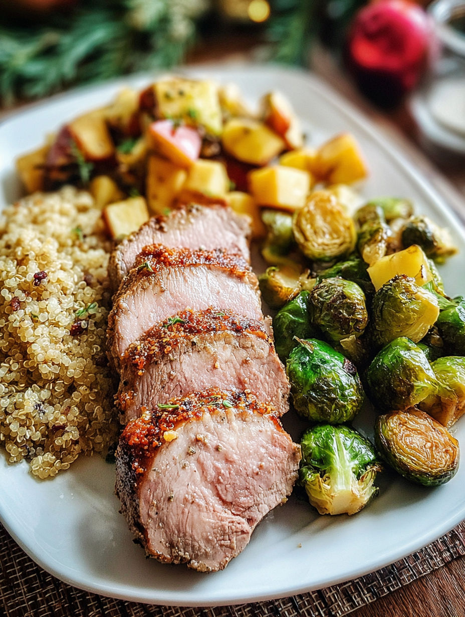 A plate of food with meat, potatoes, and vegetables.