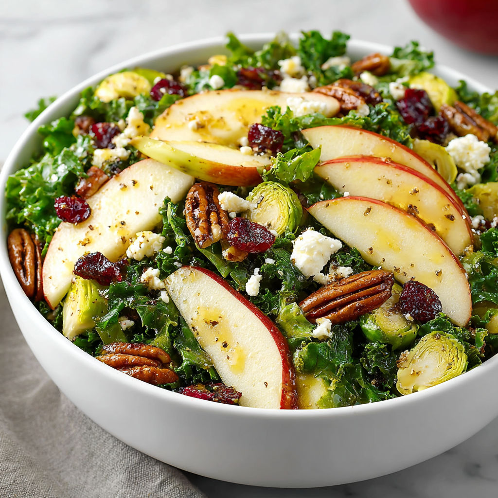 A bowl of salad with apples and pears.