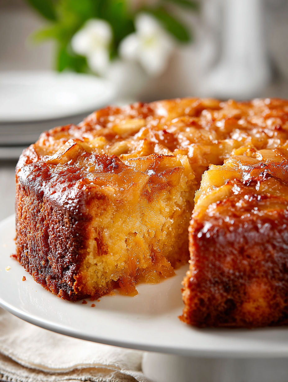 A slice of sweet potato apple cake.