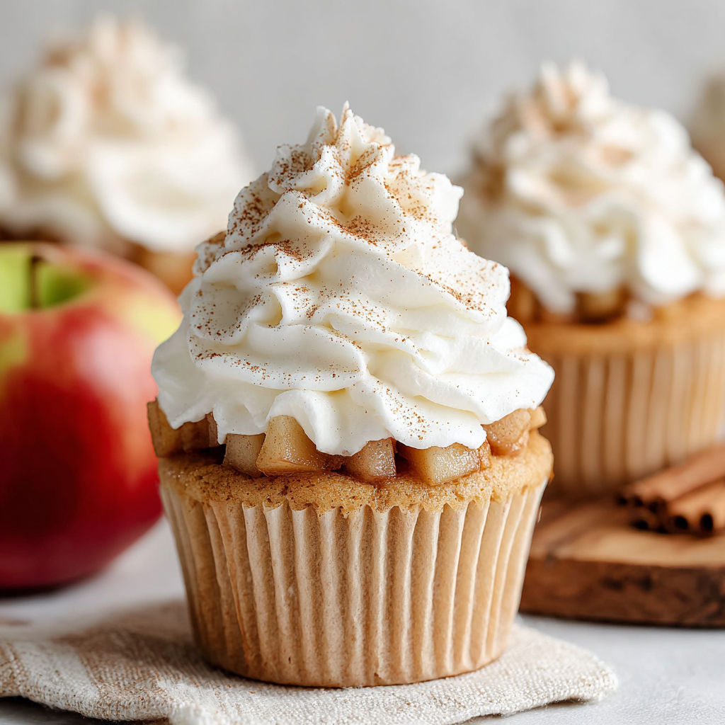 A cupcake with whipped cream on top of it.