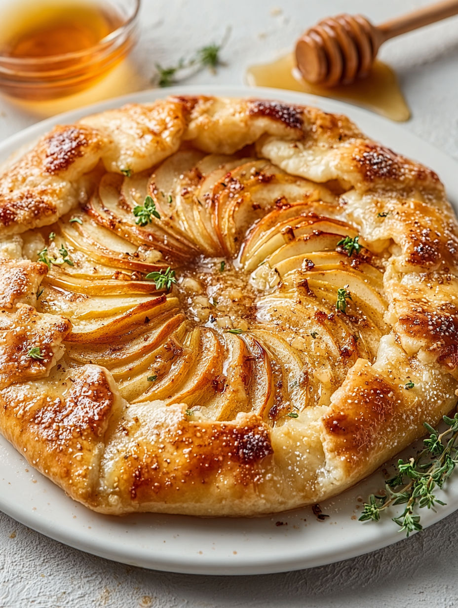 A delicious looking honey apple galette.