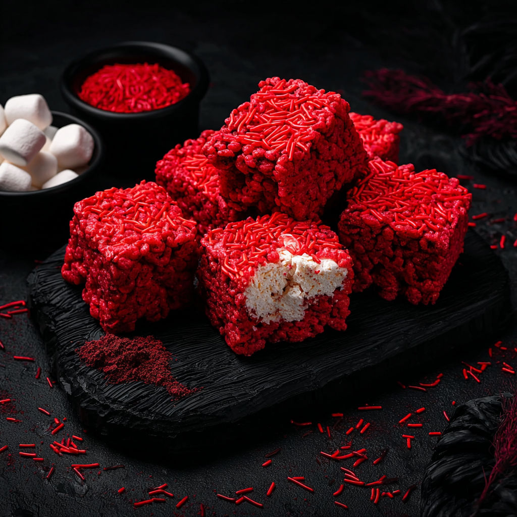 A close up of a no-bake Halloween treat made with rice krispies.