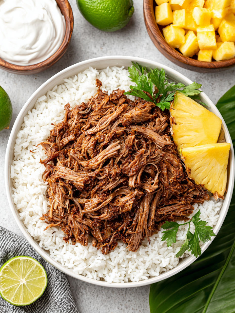 A plate of slow cooker Kalua pork.