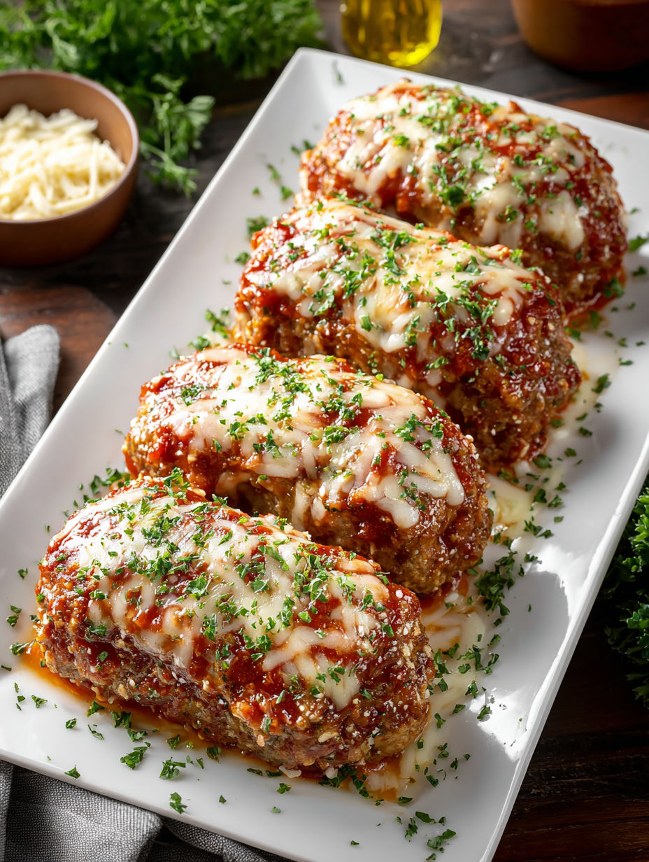 Mini meatloaves on a white plate.