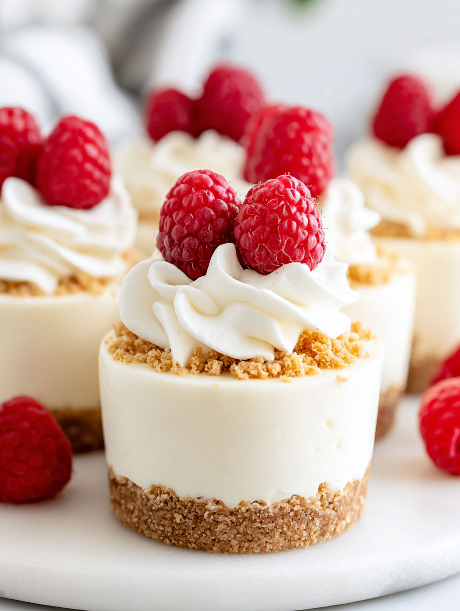A close up of a raspberry cheesecake.