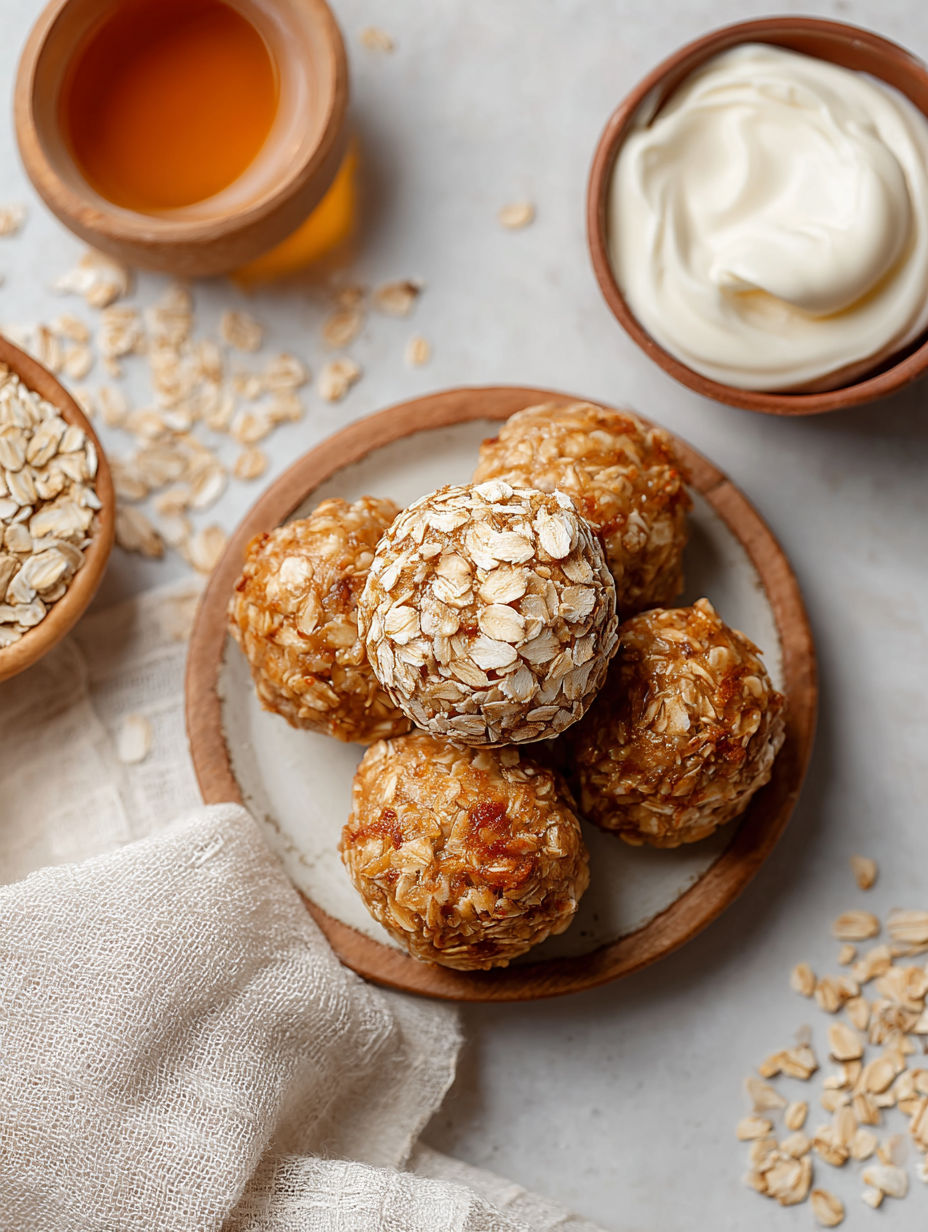 A plate of oatmeal balls.