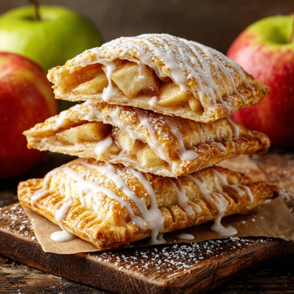 A stack of homemade apple pop tarts.
