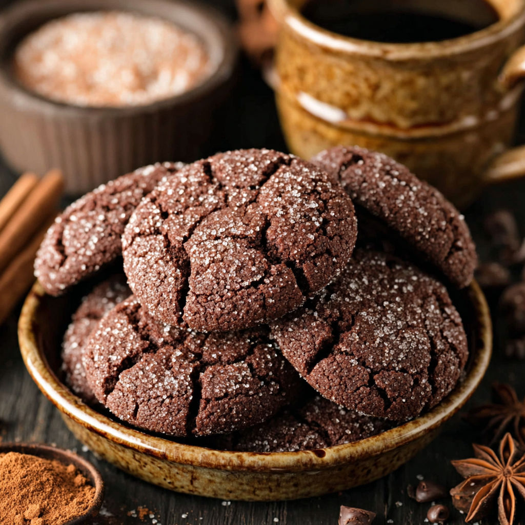 A bowl of Mexican Hot Chocolate Cookies.