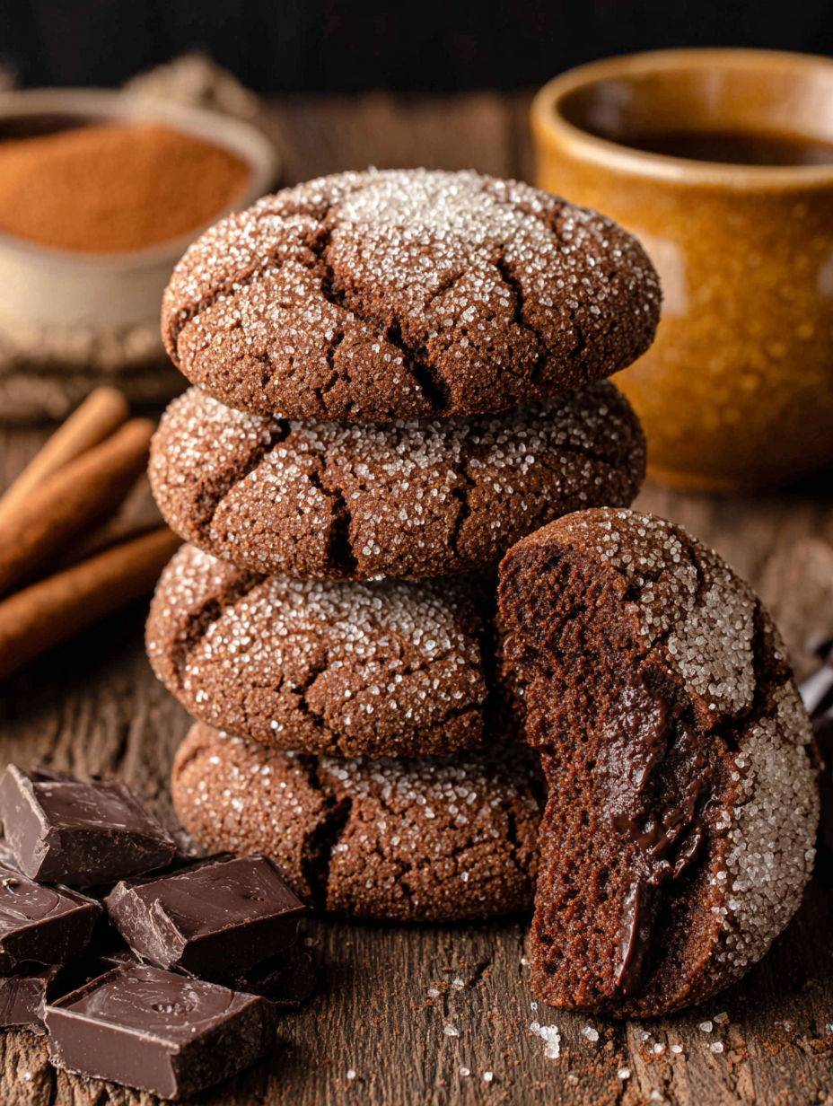 A stack of Mexican Hot Chocolate Cookies.