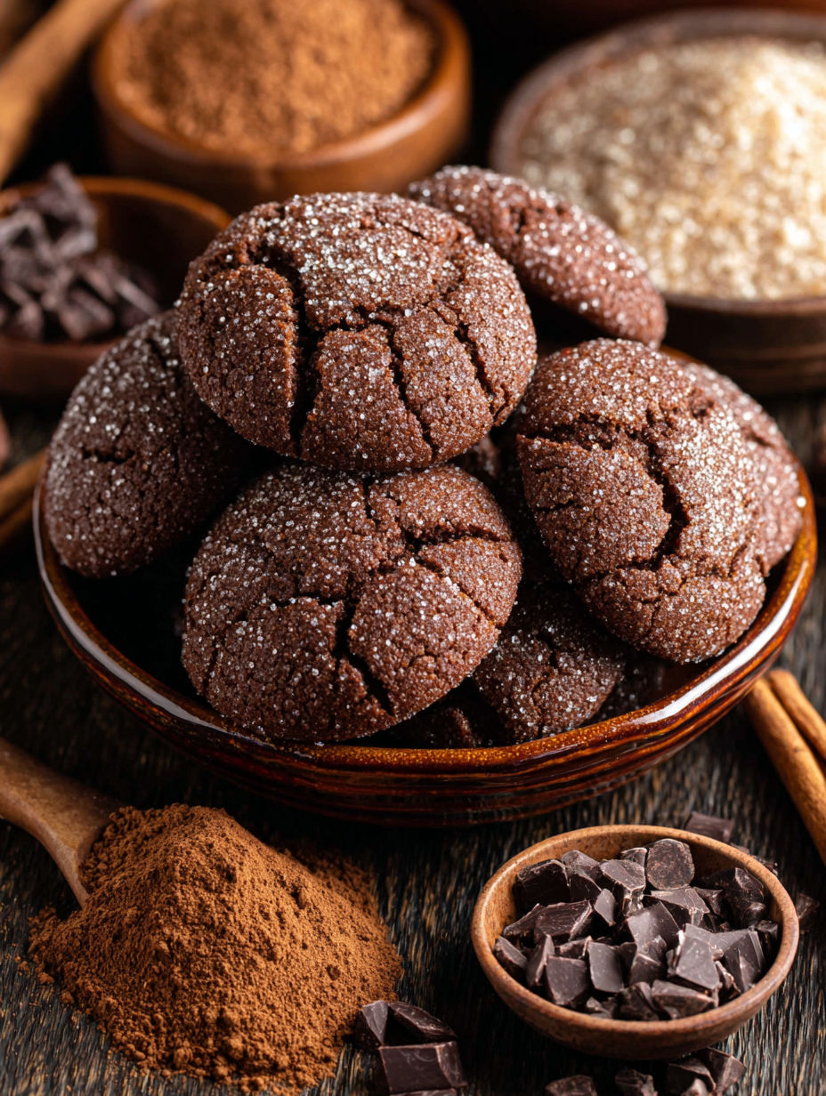 A stack of Mexican Hot Chocolate Cookies.