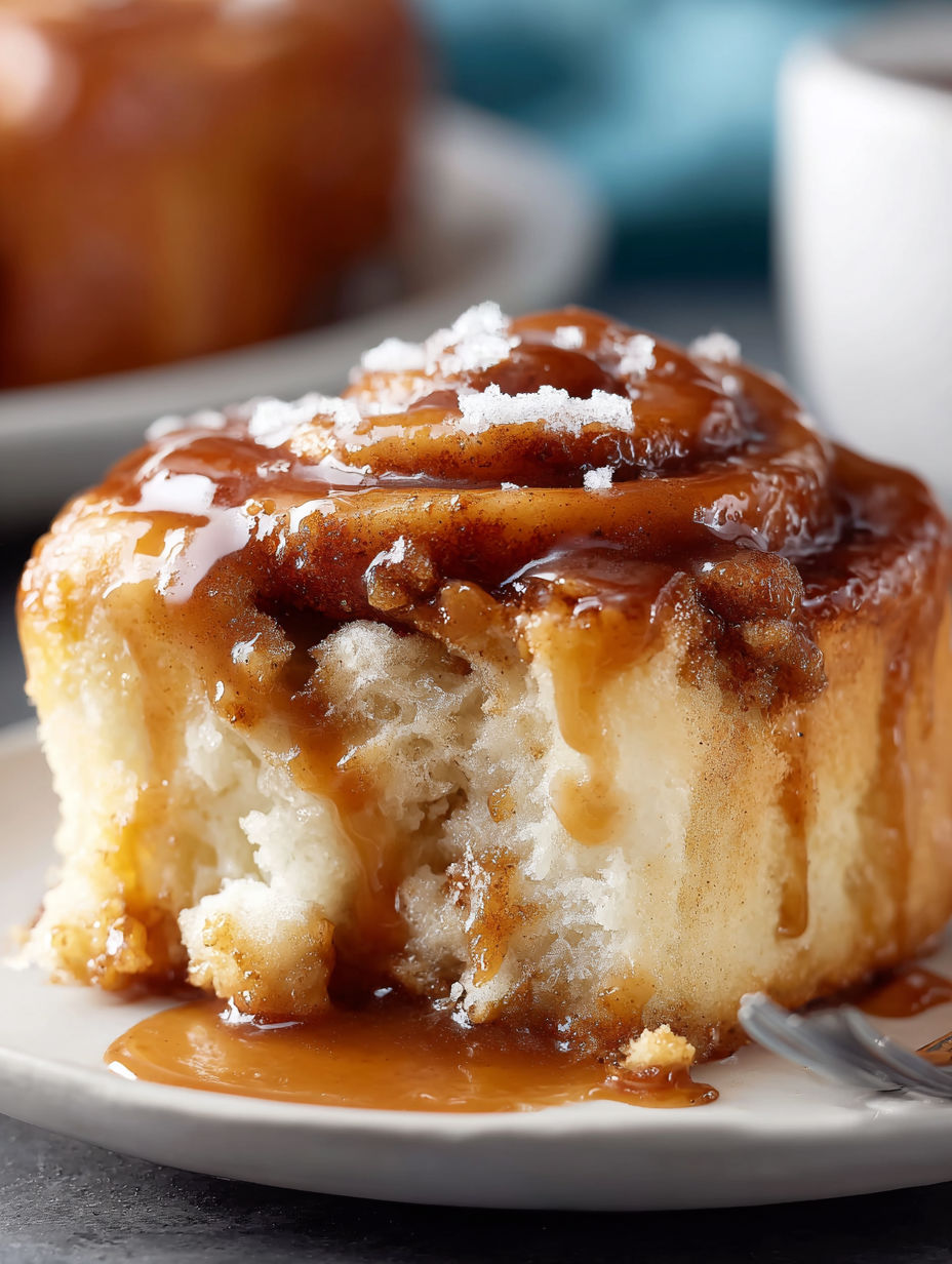 A delicious looking apple cinnamon roll.