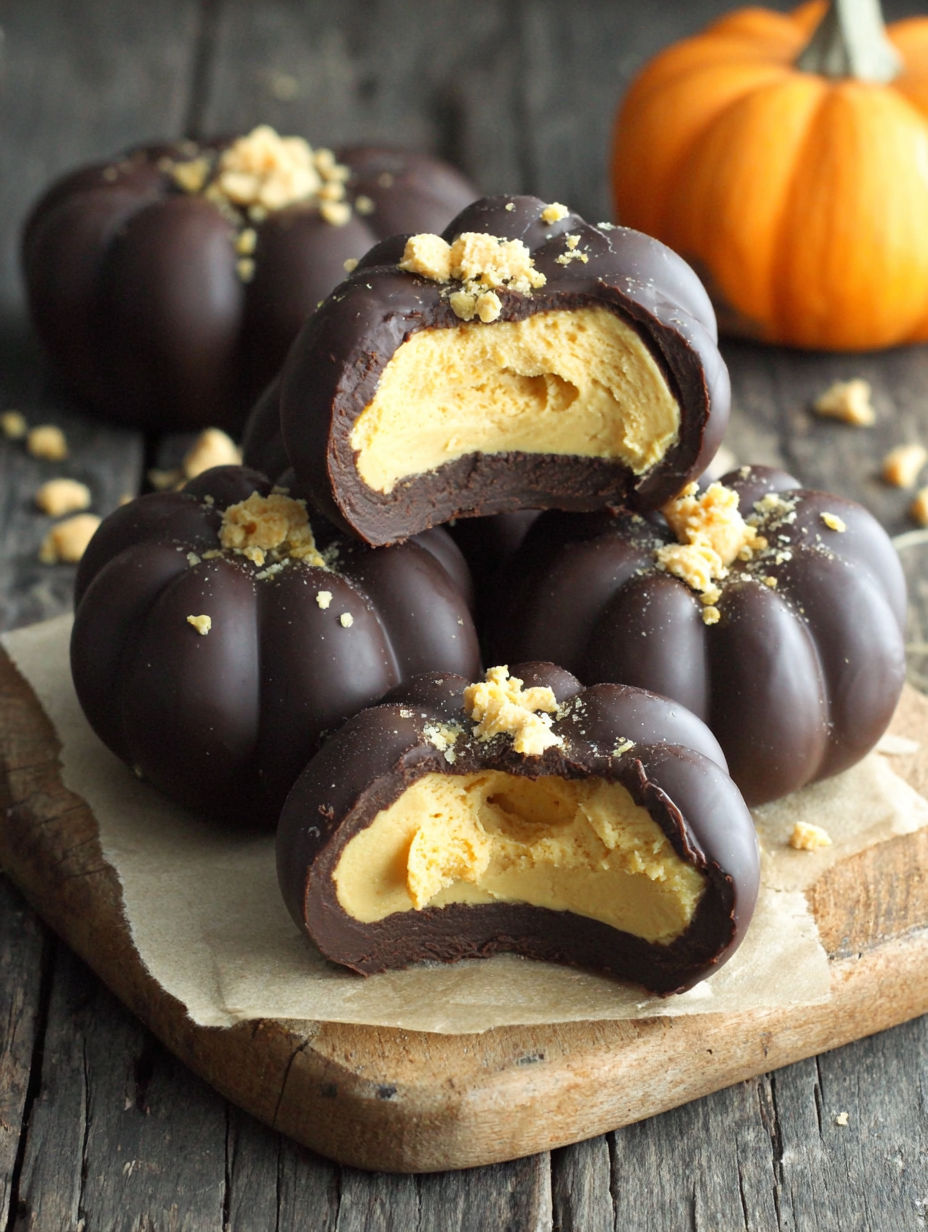 Chocolate peanut butter pumpkins.