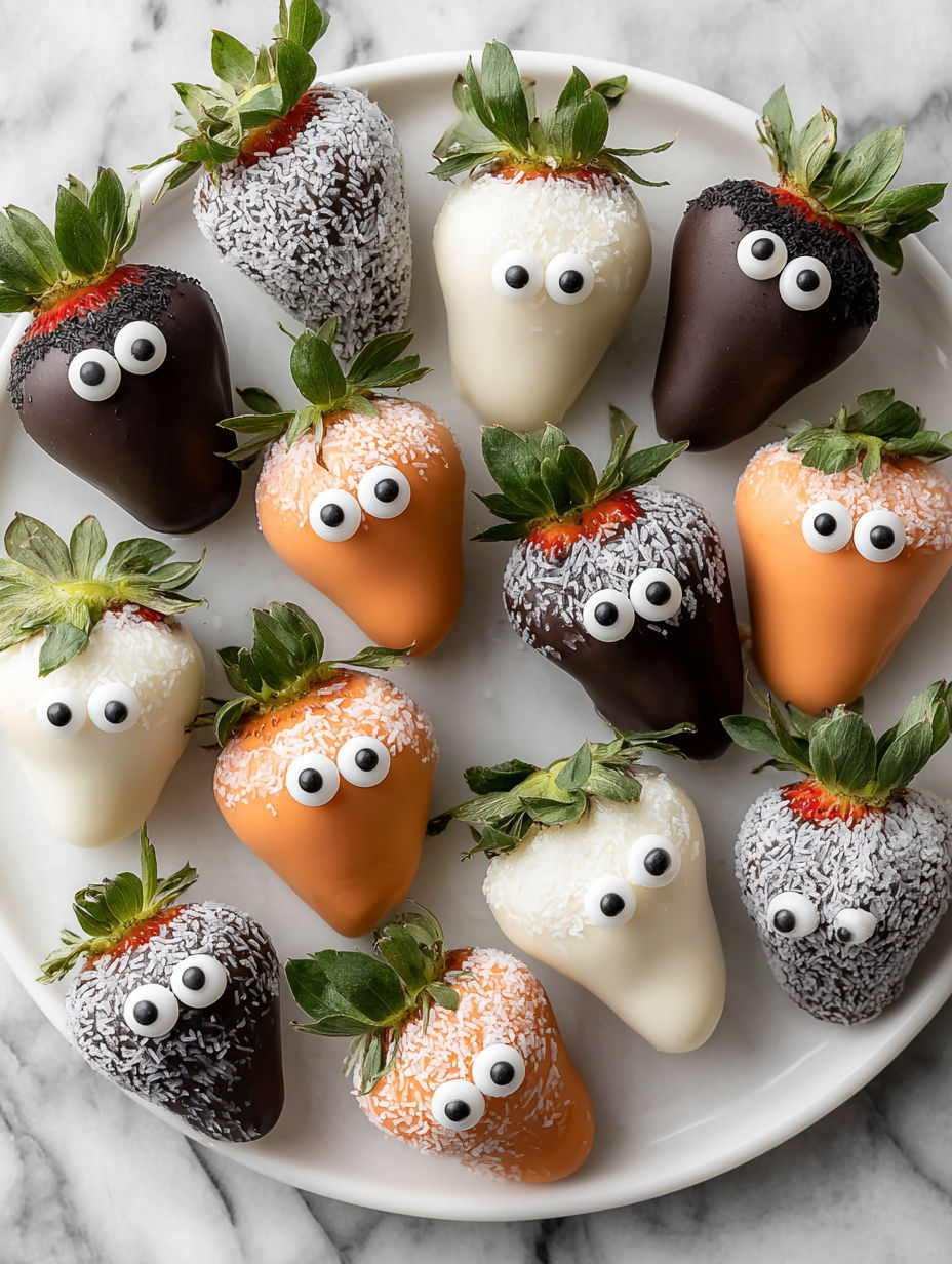 Halloween chocolate covered strawberries.
