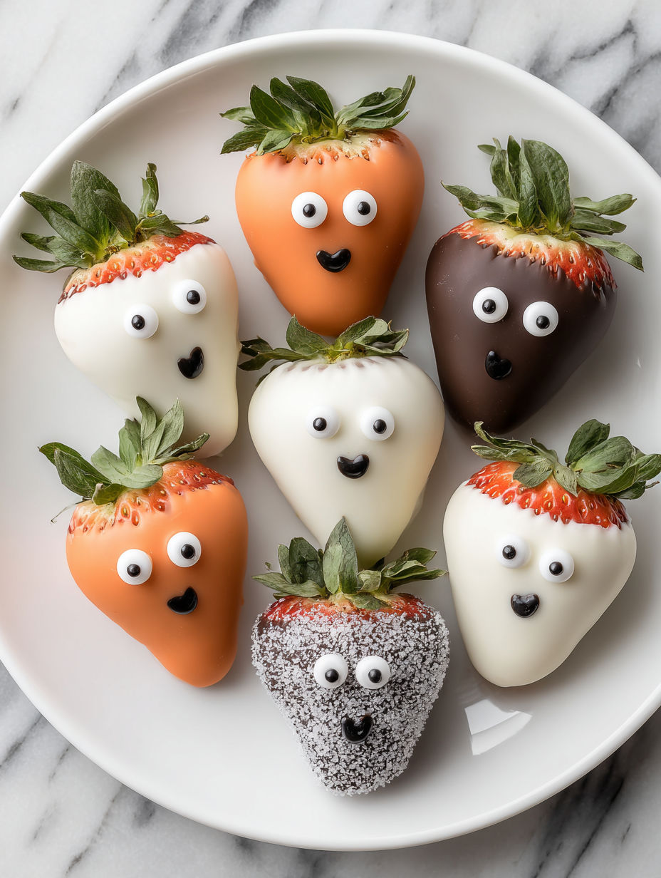 Halloween chocolate covered strawberries.