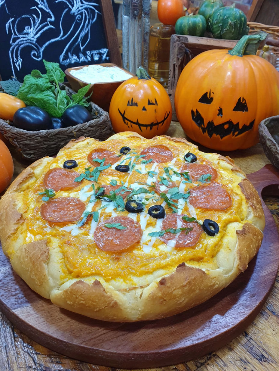 A pizza with a crust made from pumpkin seeds.
