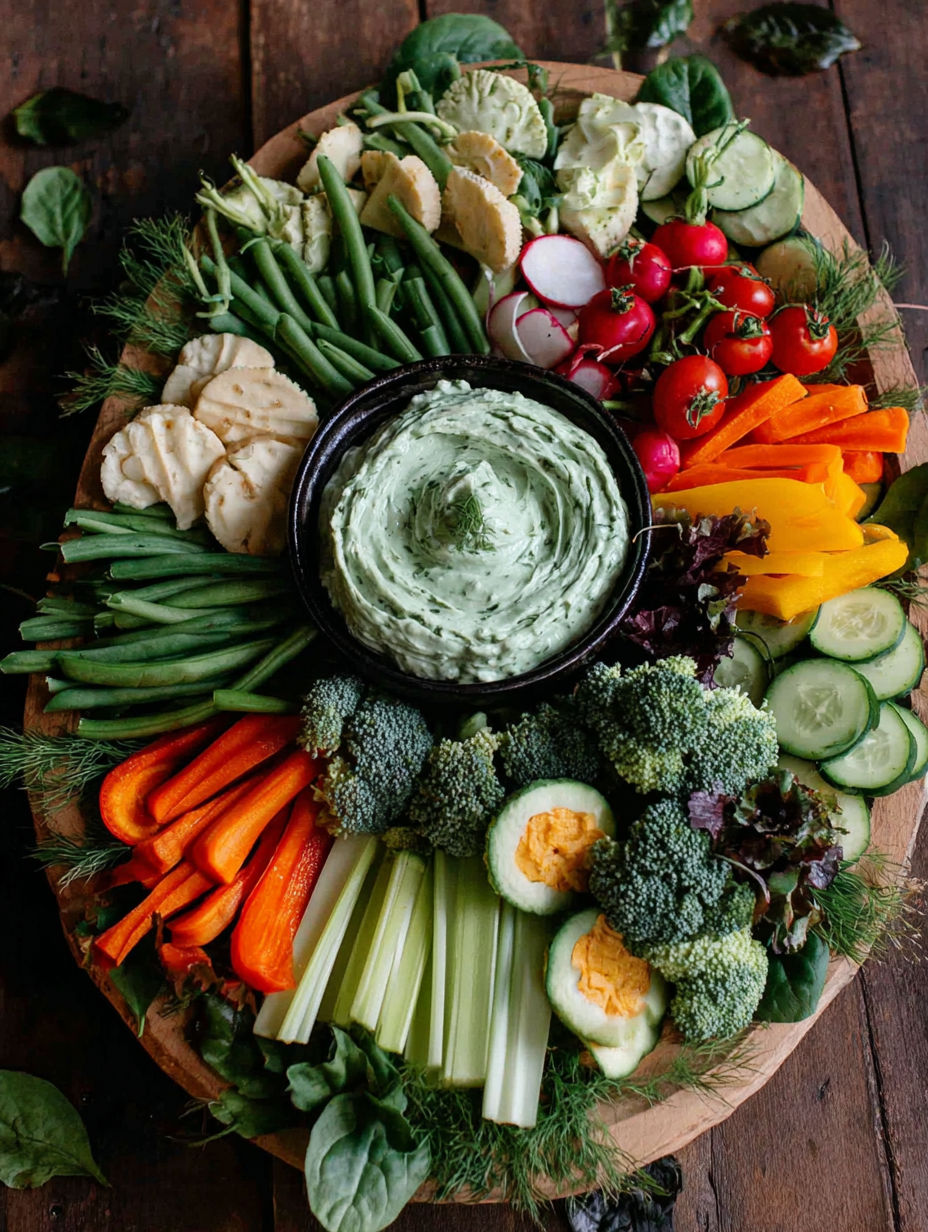 A Halloween veggie tray with a spooky witch creation.