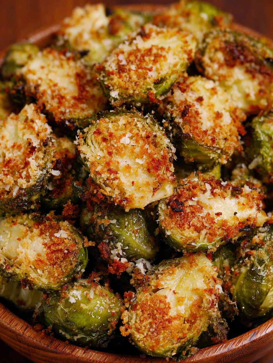 Roasted garlic parmesan brussels sprouts.