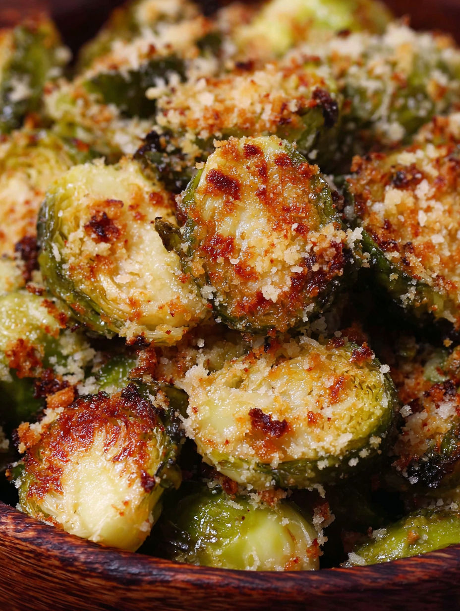 Roasted garlic parmesan brussels sprouts.
