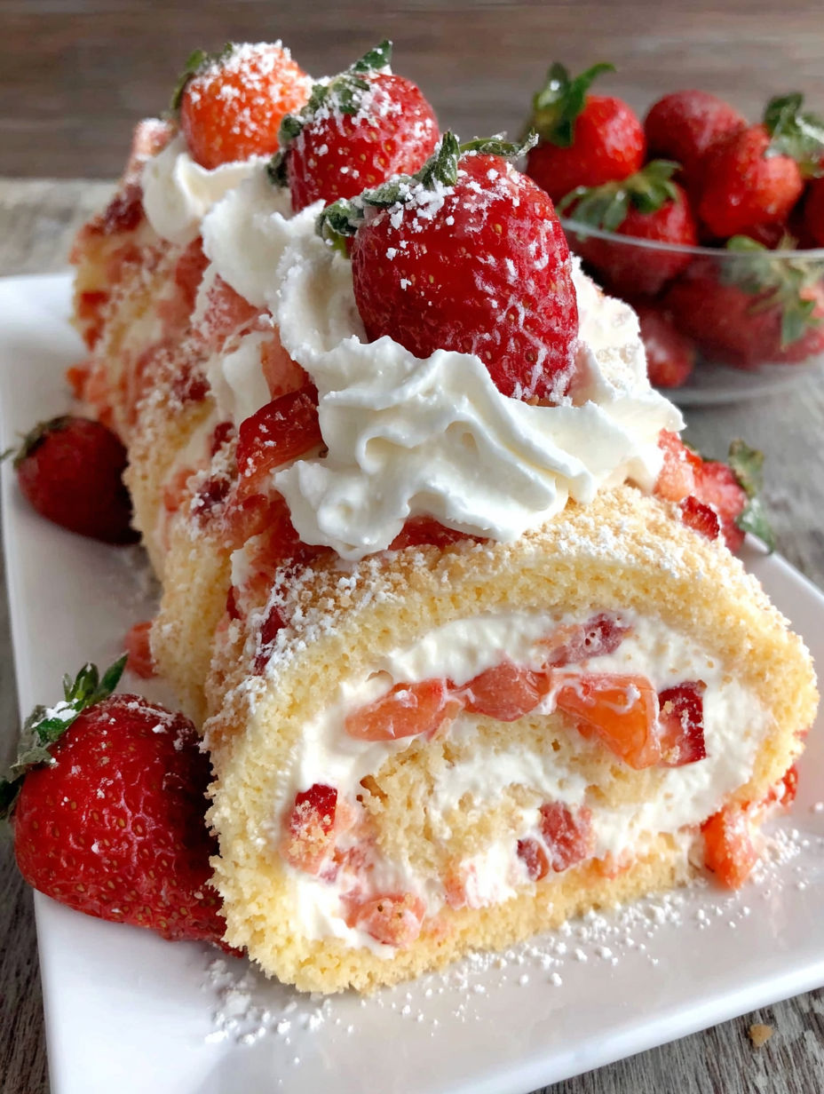 A delicious dessert made with strawberries and cream.