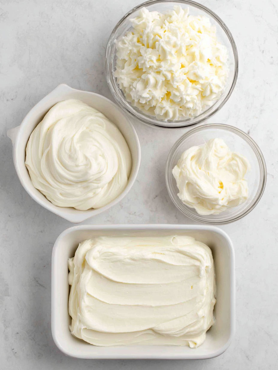A white bowl of cream cheese frosting.