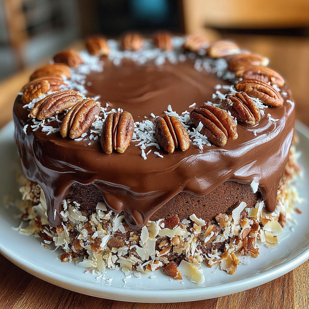 A slice of German Chocolate Cake.